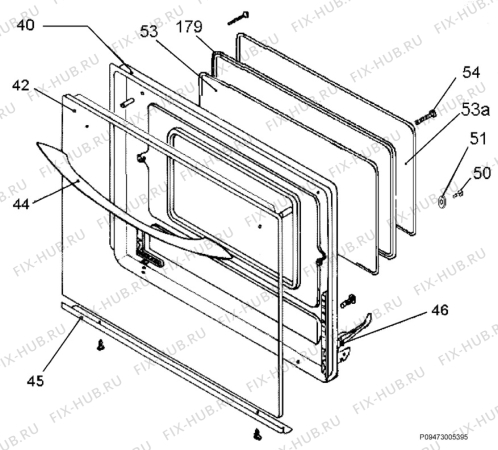 Взрыв-схема плиты (духовки) Zanussi ZCE532W - Схема узла Section 3